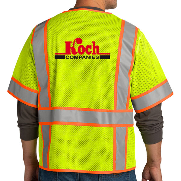 CornerStone® ANSI 107 Class 3 Surveyor Mesh Zippered Two-Tone Short Sleeve Vest - Printed Logo Thumbnail