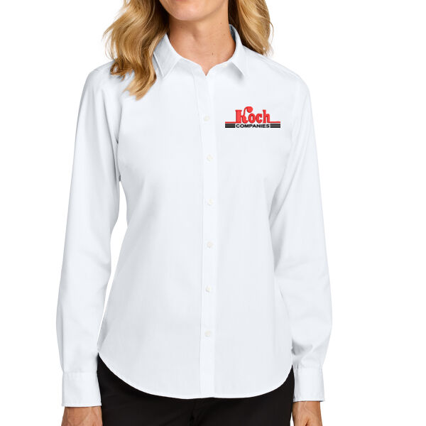 Port Authority® Women’s Long Sleeve Nailhead Easy Care Shirt - Embroidered Logo Thumbnail