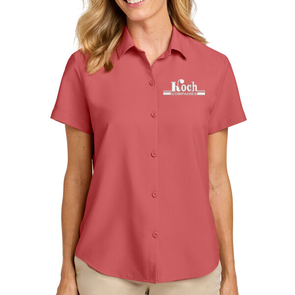 Port Authority® Women's Short Sleeve UV Dockside Shirt - Embroidered Logo Thumbnail