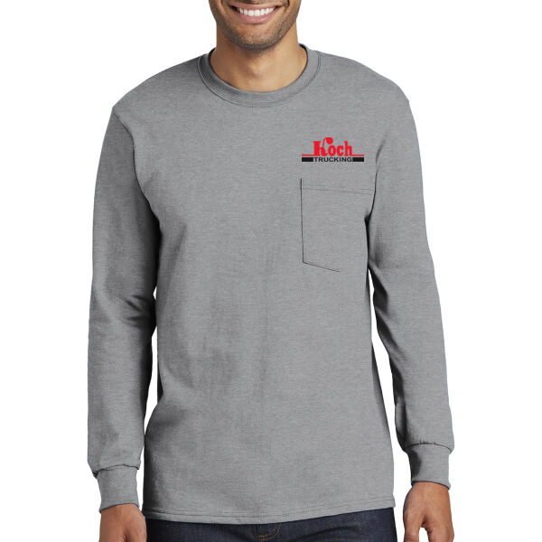 Trucking Uniform - Port & Company® Tall Long Sleeve Essential Pocket Tee - Printed Logo Thumbnail