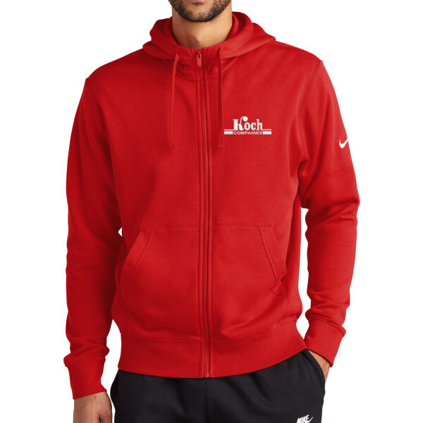 Nike Club Fleece Sleeve Swoosh Full-Zip Hoodie - Embroidered Logo  Thumbnail
