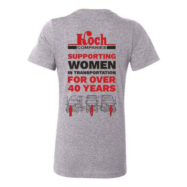 Koch Companies - "Women In Transportation" Tees - Women’s Relaxed Fit Heather CVC Tee - Screen Print & Printed Logos Thumbnail