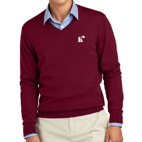 Brooks Brothers ® Washable Merino V-Neck Sweater - Embroidered Logos Thumbnail