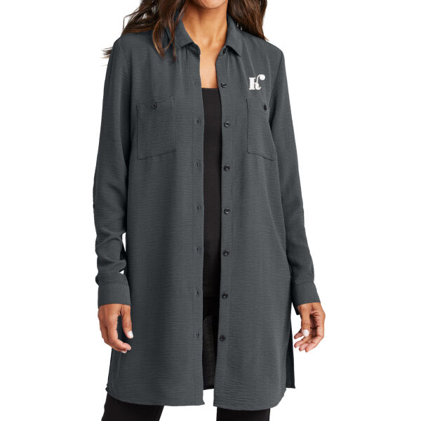 Port Authority® Ladies Textured Crepe Long Tunic - Embroidered Logos Thumbnail