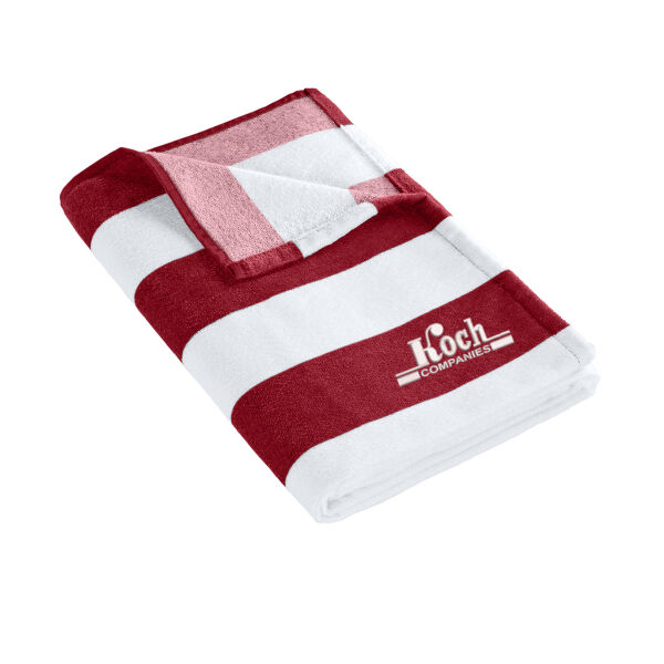 Port Authority ® Value Cabana Stripe Beach Towel - Embroidered Logo Thumbnail