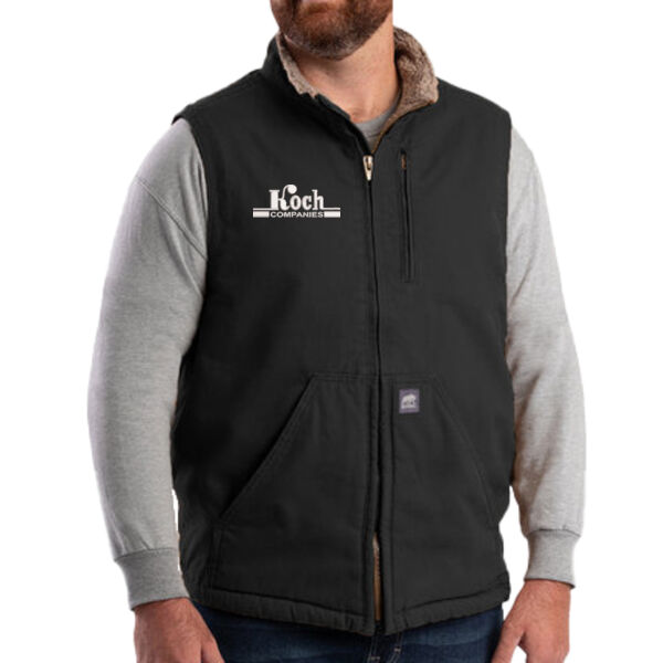 Berne - Heartland Sherpa-Lined Washed Duck Vest - Embroidered Logo Thumbnail