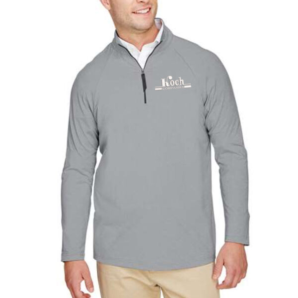 Devon & Jones - Men's CrownLux Performance® Clubhouse Micro-Stripe Quarter-Zip Pullover - Embroidered Logo Thumbnail
