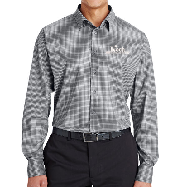 Devon & Jones - Men's CrownLux Performance® Tonal Mini Check Woven Dress Shirt - Embroidered Logo Thumbnail