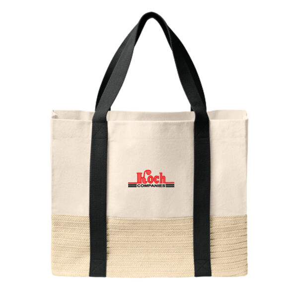 Port Authority® Straw Market Tote - Embroidered Logo Thumbnail